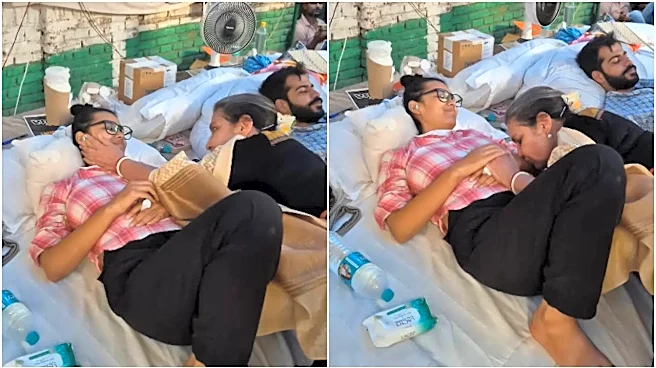 Shabana Azmi Meets Students Protesting At Jantar Mantar Amid Indefinite Hunger Strike