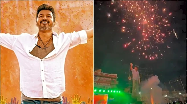 TN CM Vijay's Jana Nayagan Release Day Begins With Firecrackers Outside Theatres - Watch