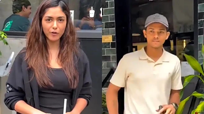 Mrunal Thakur Dating Cricketer Yashasvi Jaiswal? Viral Cafe Glimpse Sparks Buzz