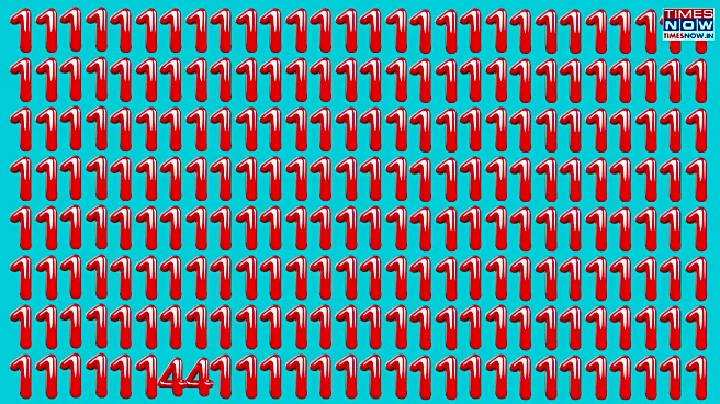 Optical Illusion: Find The Hidden ’44’ In A Sea of 11s Under 7 Seconds