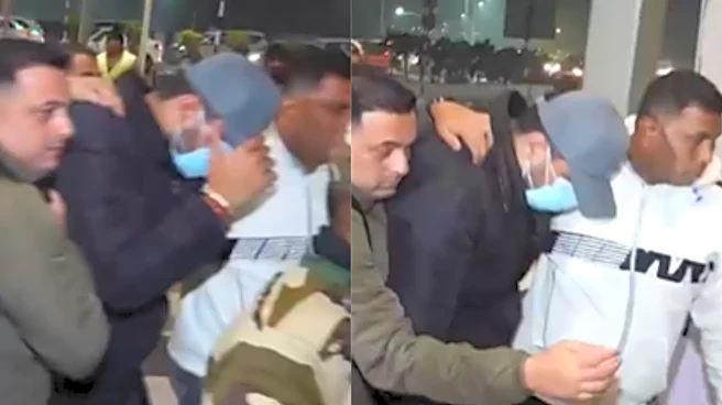 Faces Covered, Heads Down: Luthra Brothers Taken Out of Delhi Airport After Goa Nightclub Fire - Video