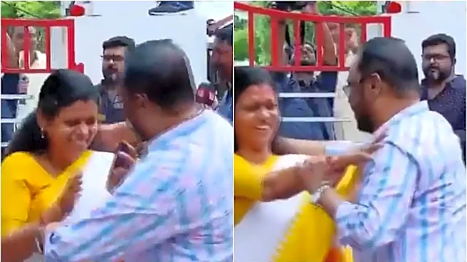 Kerala MLA Pushes Away Congress Leader As He Tries To Hug Her; Viral Video Sparks Row