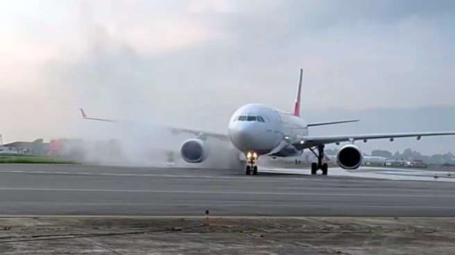 Turkish Airlines Plane's Tyre Catches Fire During Landing in Nepal's Kathmandu | WATCH