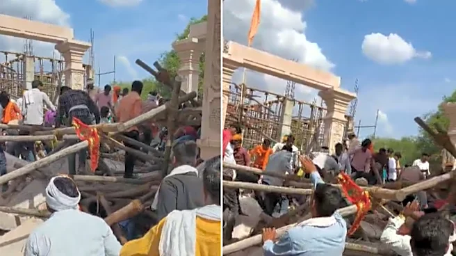 Temple Roof Collapses in Maharashtra's Parbhani; 5 Dead, 18 Injured - VIDEO