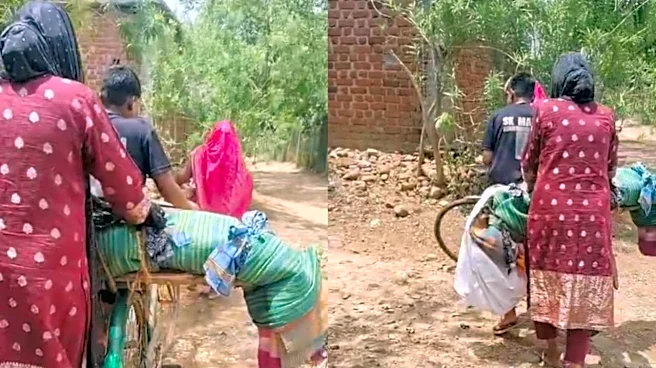 A Heartbreaking Farewell: Daughter and Grandchildren Carry 80-Year-Old Woman’s Body on Bicycle