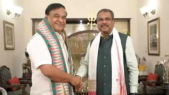 'Your Legacy Will Shape India's Future': Assam CM Himanta Salutes Dharmendra Pradhan as He Demits Office