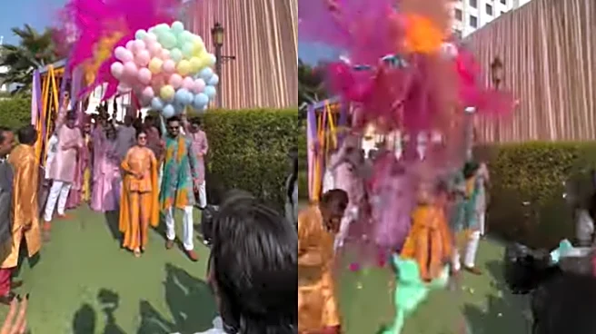 Delhi Bride & Groom Suffer Burns After Hydrogen Balloons Explode At Their Haldi Ceremony | Viral Video