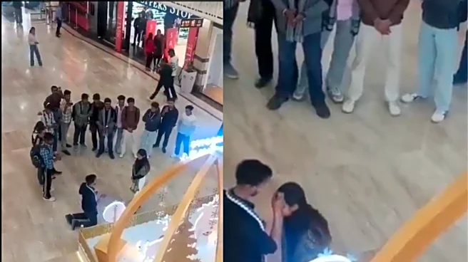 Watch Ghaziabad Mall’s Filmy Proposal: Man Declares Love with Ring, Sindoor, Mangalsutra; Woman Says...