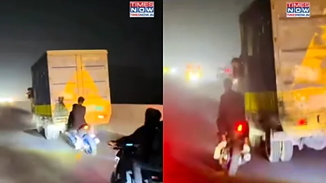 ‘They Want To Die?’ Bikers Perform Deadly Stunts Near Speeding Truck! Viral Video Fumes Internet