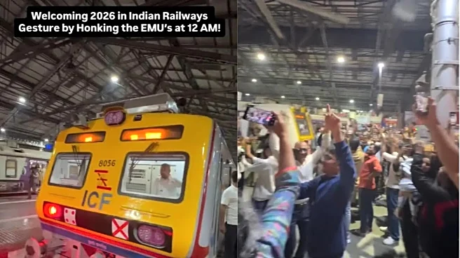 Strangers Gather At Mumbai Railway Station To Welcome 2026 With Epic 'Honking Show' | Viral Video