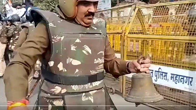 Viral Video Shows Cop Running Away With Protester’s Bell During Protest In Indore | WATCH