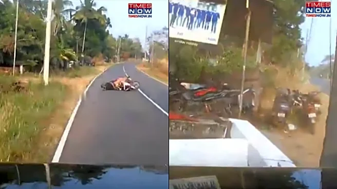 Narrow Escape! Kerala Car Driver Intentionally Hits Wall To Save Scooter Rider; Here’s What Happened Next…