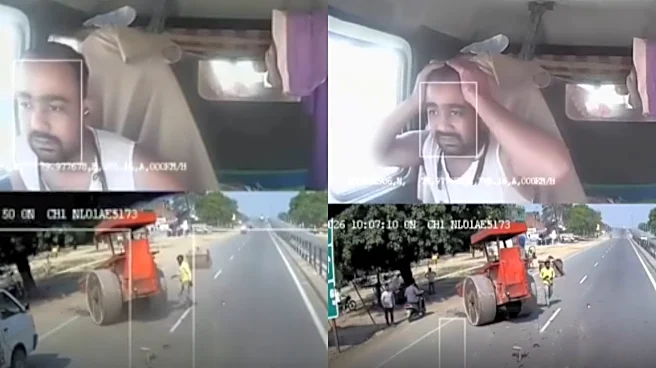 Viral Video: Truck Driver Distracted On Phone Hits Road Roller, Machine’s Front Tire Comes Loose