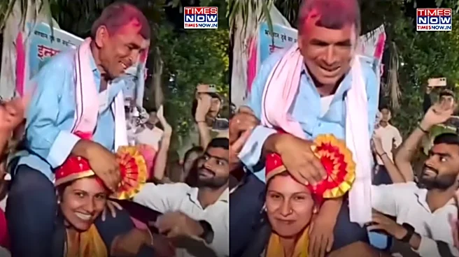 Beed Woman Lifts Father On Shoulder, Celebrates Joining Maharashtra Police; ‘Heartwarming’ | VIDEO