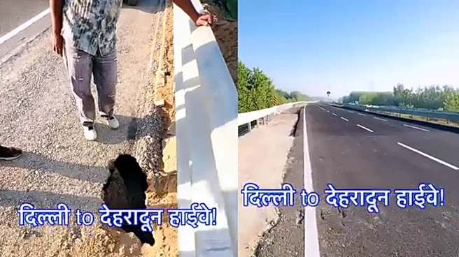 Viral Video Claims Pothole On Delhi–Dehradun Expressway Days After Launch