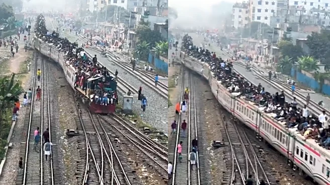 ‘Disaster Waiting To Happen’: Bangladesh Train With Passengers Sitting On Roof Sparks Concerns