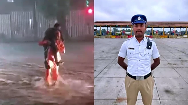 Bengaluru Cop Carries Specially-Abled Man On His Shoulders Through Flooded Street To Safety | WATCH