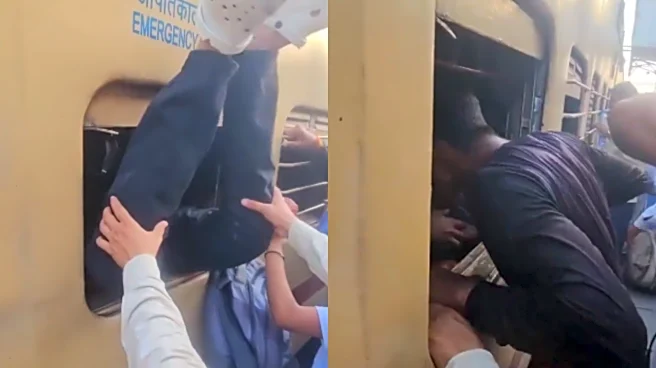 Lucknow Station Turns Chaotic As UP Police Constable Exam Candidates Enter Train Through Windows
