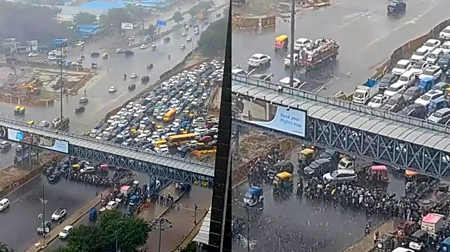 Bikers Refuse To Move Amid Heavy Rain, Causing Massive Traffic Jam In Greater Noida | Viral Video