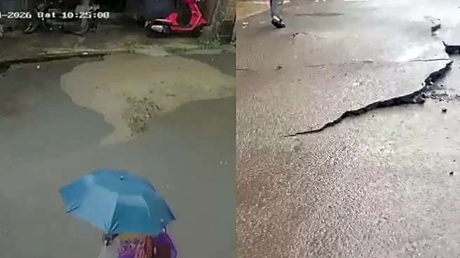 WATCH: Road Suddenly Cracks Open In Pune, Massive Water Fountain Shoots Into The Air