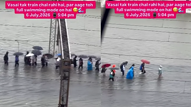 ‘Peak Mumbai Rain’: Mumbaikars Walk Along Completely Flooded Train Tracks In Viral Video