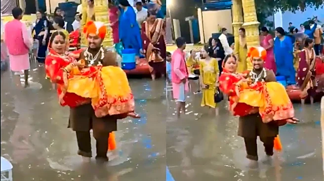 Watch: Groom Carries Bride In His Arms Through Floodwater To Complete Wedding Rituals In Indore