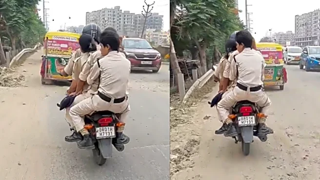 WATCH: Four Bihar Cops Ride On Single Bike– Internet Says ‘Rules For Thee, Not For Me’