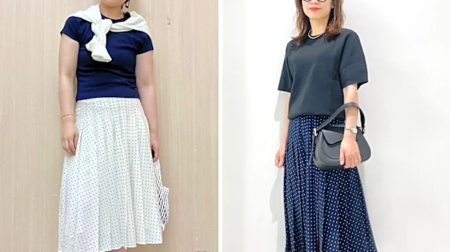 【ユニクロ】太めプリーツで脚がすらっと見え! ドット柄が上品な「涼しげシフォンスカート」コーデ