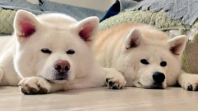 2匹のワンコが同時にフリフリ。“奇跡のシンクロ”にほっこりの声→「ピンクレディー状態」「メトロノームのよう」