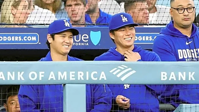 「アルバムのジャケットにすべき」　大谷＆由伸、スーツ姿の“カメラ目線”に米興奮「最高！」