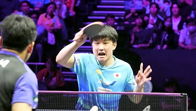 中国選手を圧倒直後、張本智和が決めたポーズ　「応援するという意味で」聖地に思いはせ連覇前進