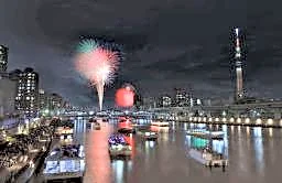 下町の夜空彩る大輪 東京・隅田川花火大会