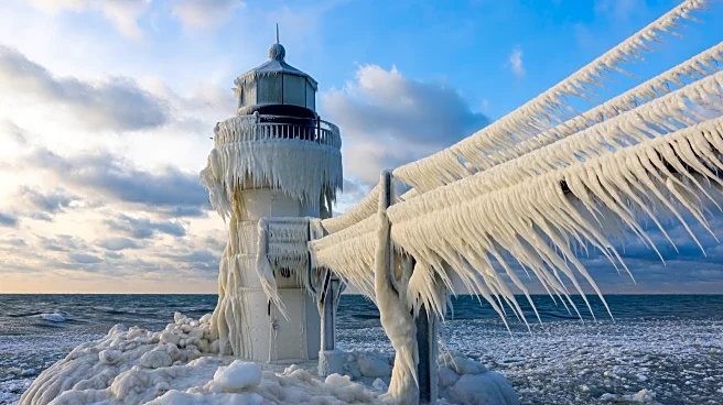 Ice Monster Forms On Michigan Lighthouse Amid Cold Snap
