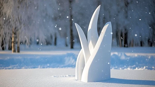 Snow Sculpture Emerges Amid Accumulating Snow in Madison, Wisconsin