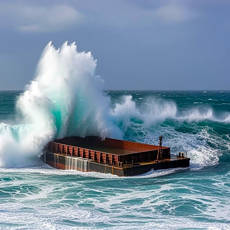 High Surf Delays Barge Salvage in San Juan, Puerto Rico