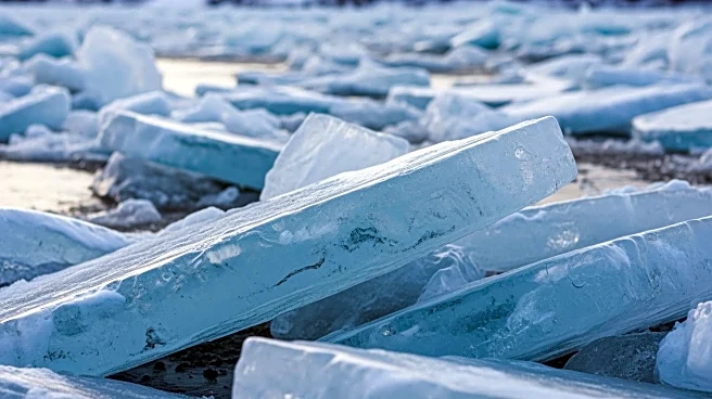 Ice Jam Develops in Ausable River, New York
