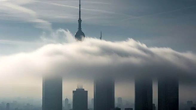 Fog Envelops Space Needle Skyline in Seattle