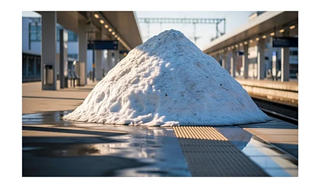 Massive Snow Pile at Haddonfield PATCO Station Finally Melts
