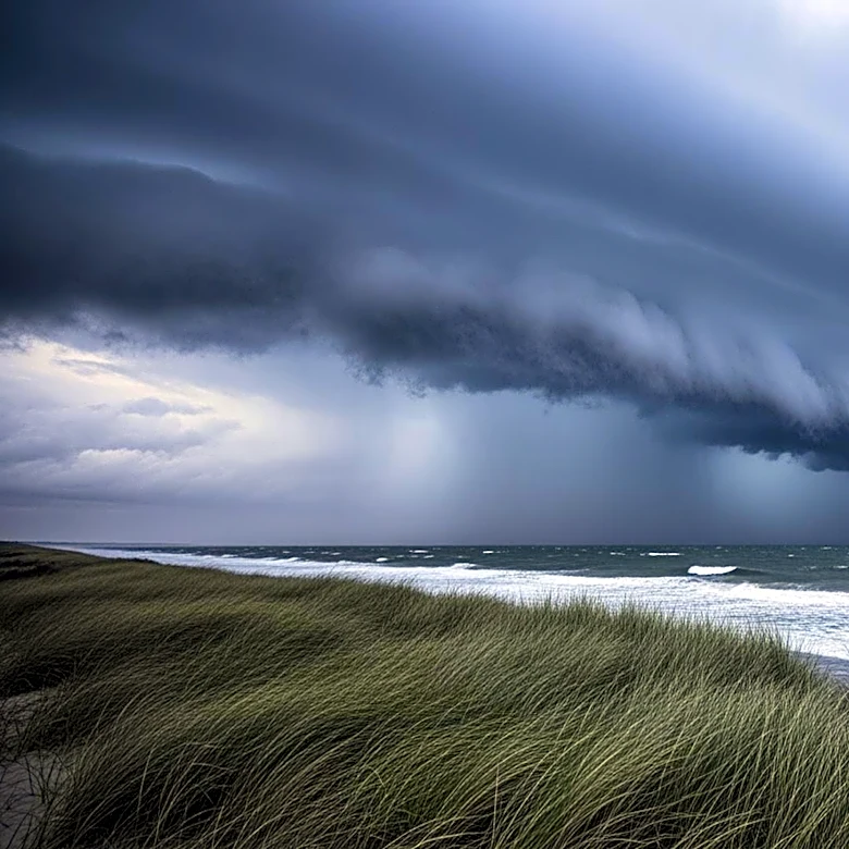 Nor'easter brings rain and strong winds.