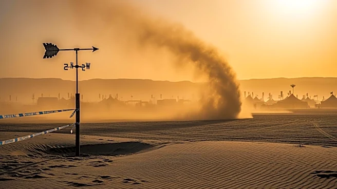 Wind and dust affect Coachella festival.