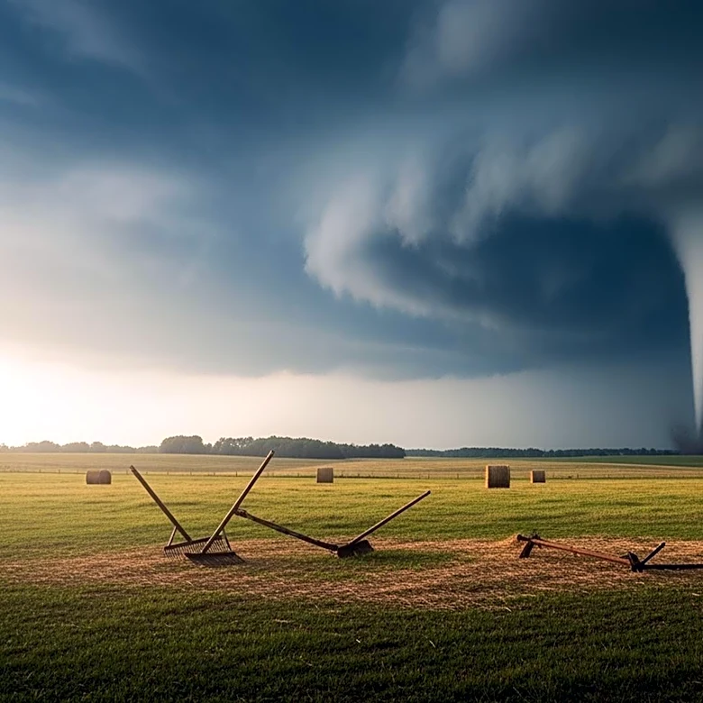 Tornado Strikes Dairy Farm in Fenwick, Michigan, Cows Escape