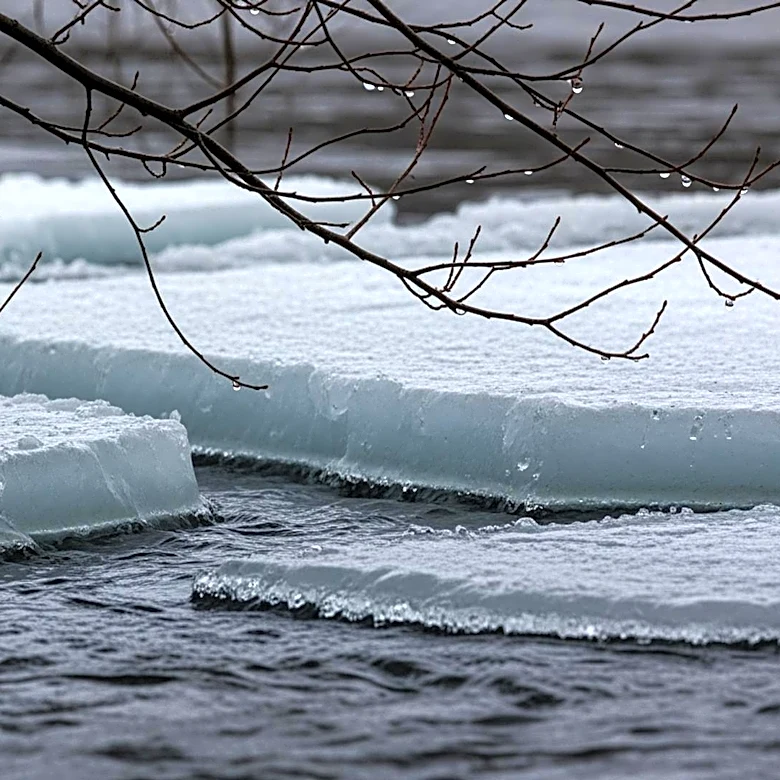 Heavy Rain and Snowmelt Cause Ice Damage in Northeastern Michigan