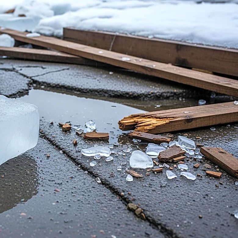 Heavy Rain and Snowmelt Cause Ice Chunks to Damage Michigan Homes