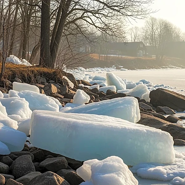 Ice Chunks Threaten Homes in Northern Michigan Amid Spring Thaw