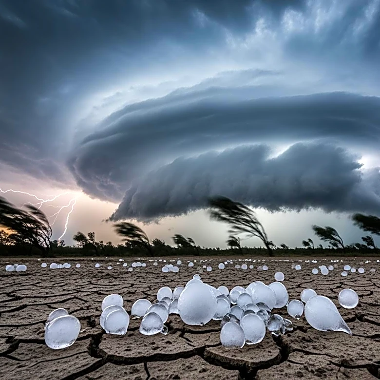 Tornadoes and Hail Strike Texas and Oklahoma