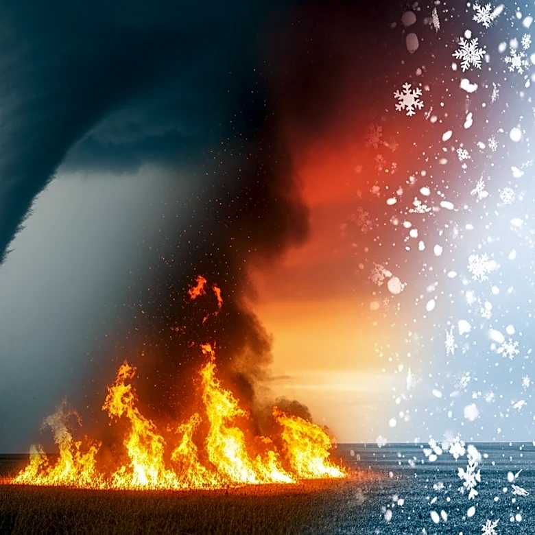 Severe Weather Threatens Central U.S. with Tornadoes, Wildfires, and Snow