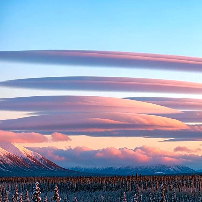 Cloud Formations Signal Winter's End in Southern Alaska