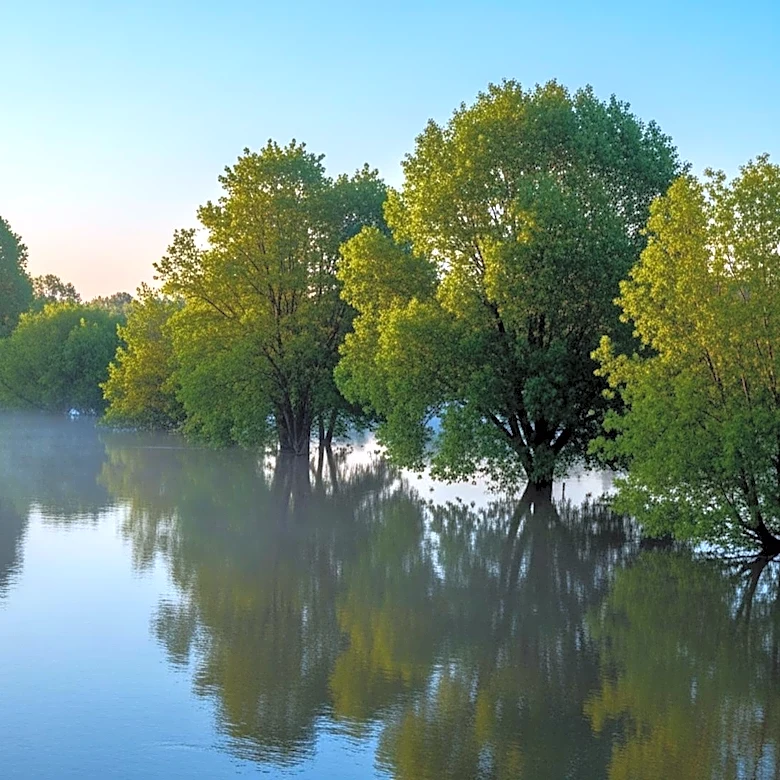 River Flood Warning in Chelan County, Washington