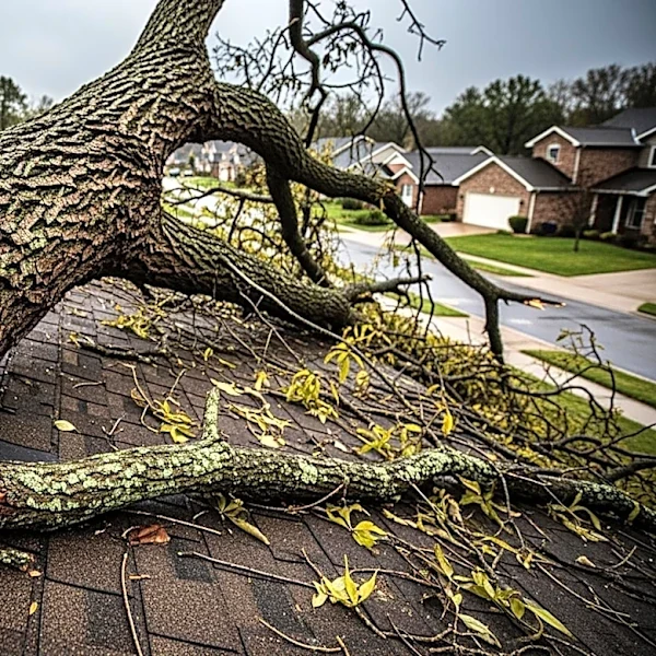 Storm Causes Tree to Fall on St. Clair Shores House