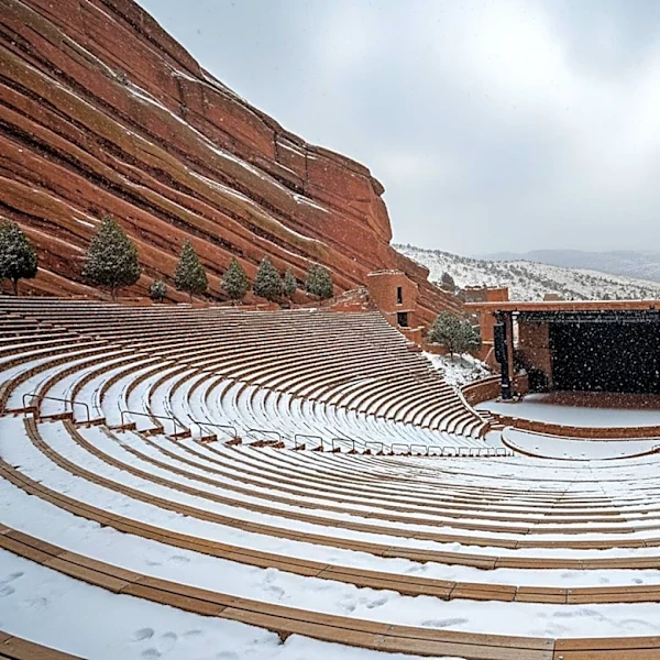 Snowfall Challenges at Red Rocks Amphitheatre Ahead of Concert